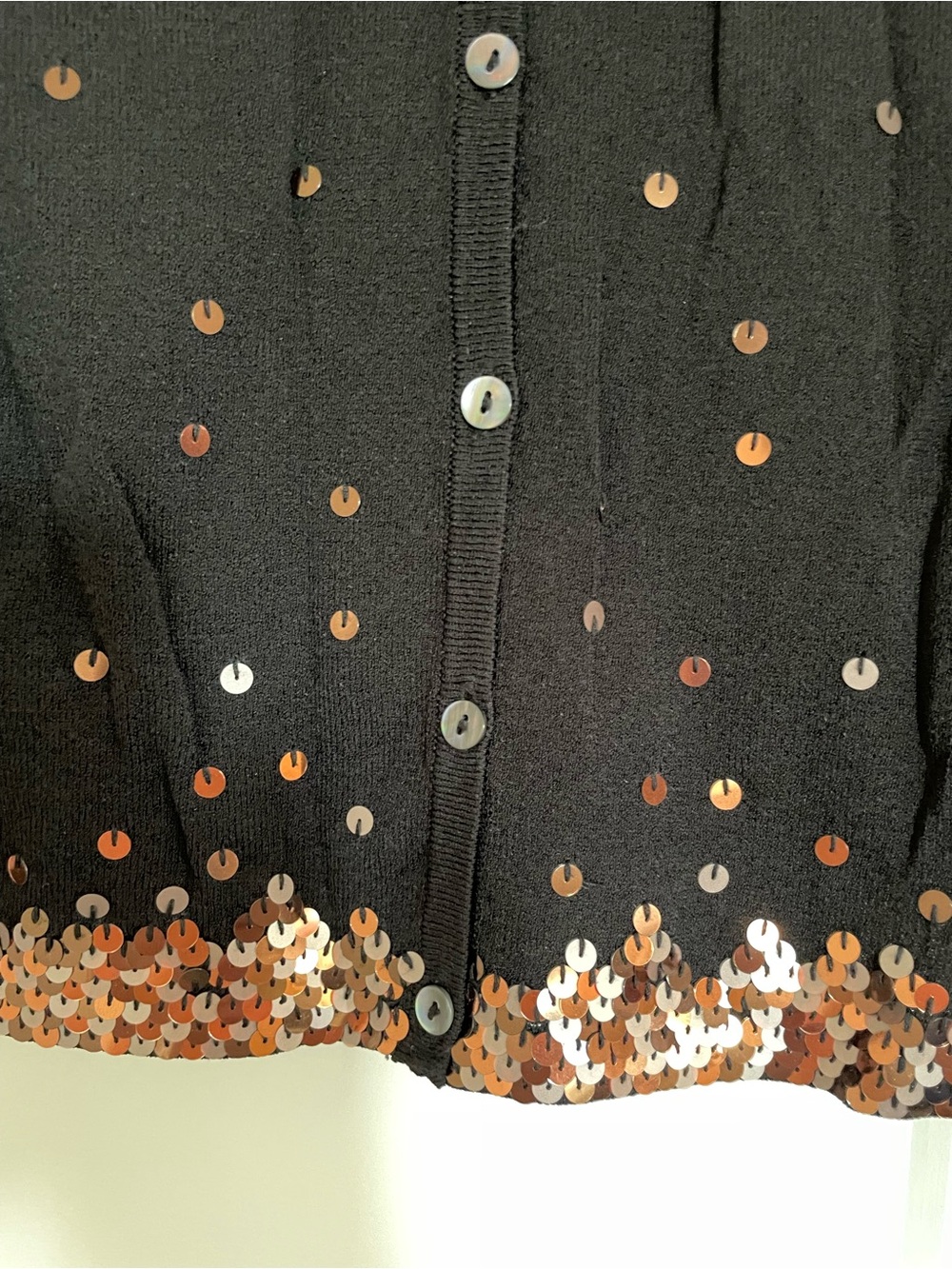Marks & Spencer Black V-Neck Cardigan with Copper Sequins - Picture 6 of 8